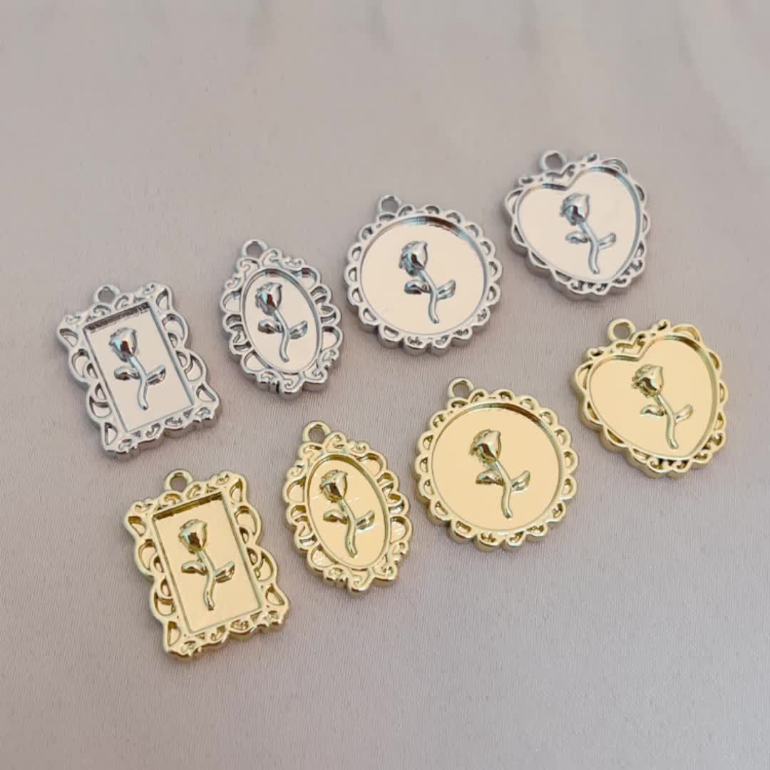3pcs Copper Synthetic Zirconia Small Flower Pendant for DIY Crafting
